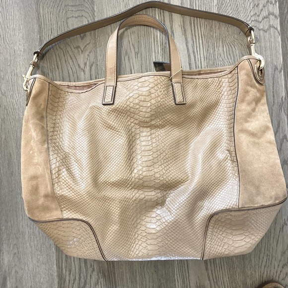 Coach F30963 Hadley Exotic Python Tan Leather Bag Tan Euc - Picture 1 of 12